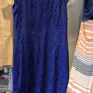 Elegant Blue Lace Dress